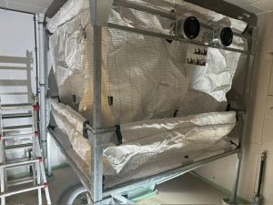 Pelletslager einer Pelletsanlage